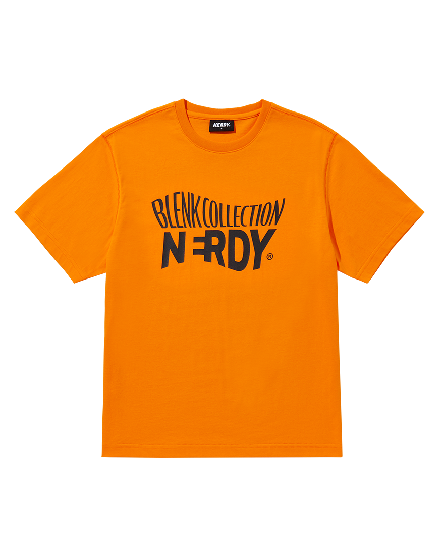 웨이브 로고 반팔 티셔츠 오렌지